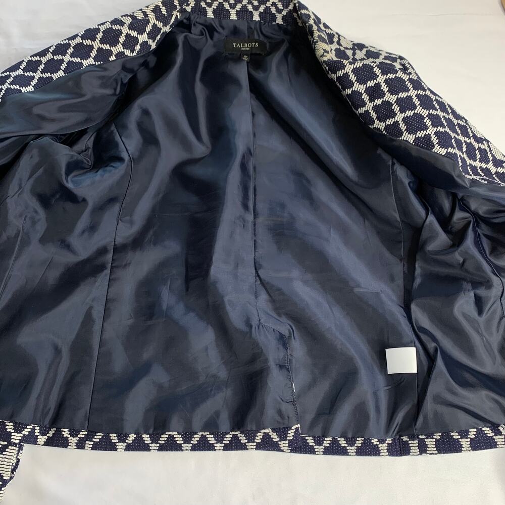 Talbots Blazor Navy & White Pattern Women's Size … - image 3